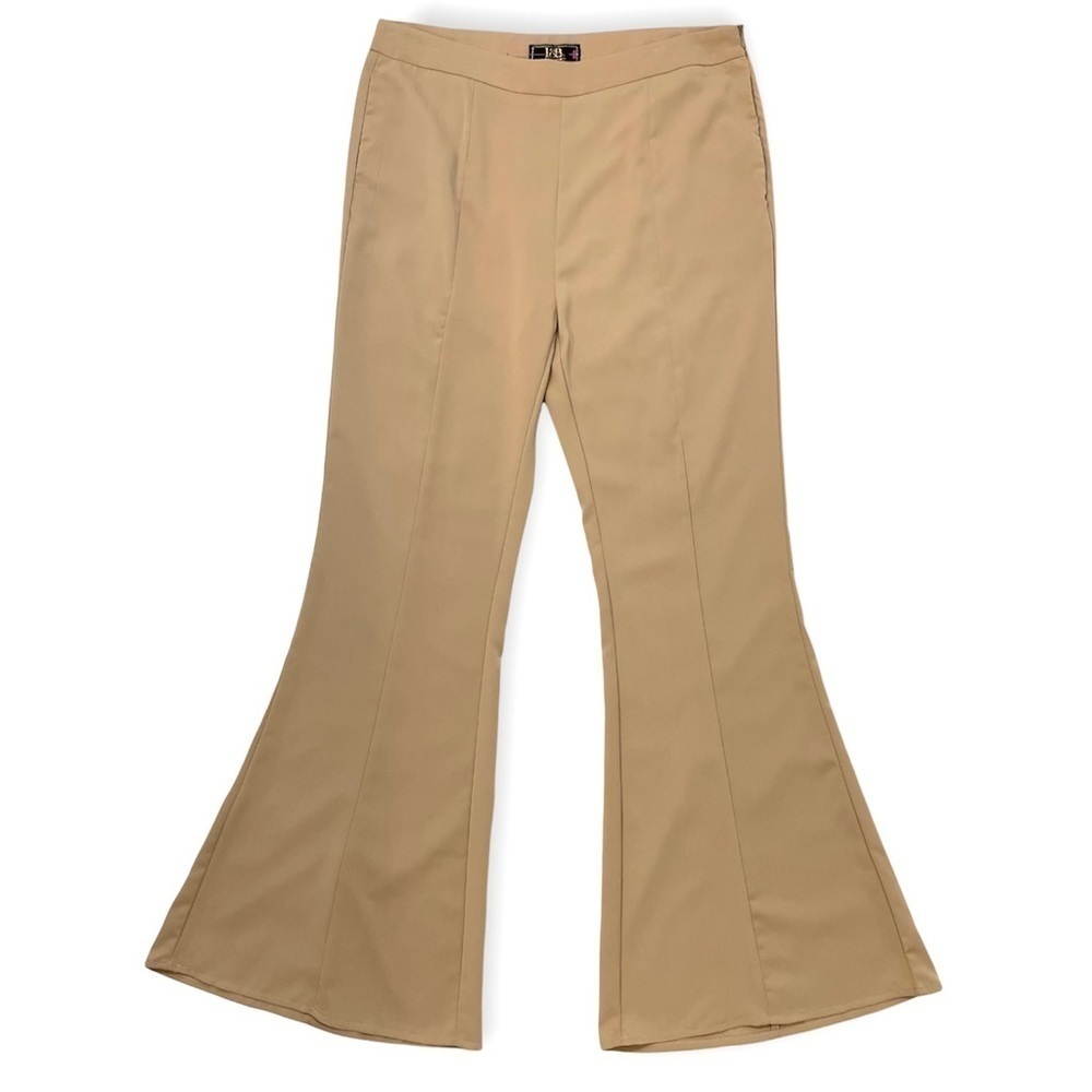 NWT L & B Wide Leg Bell Bottom Slacks Side Zipper Lightweight Two pockets Y2K   